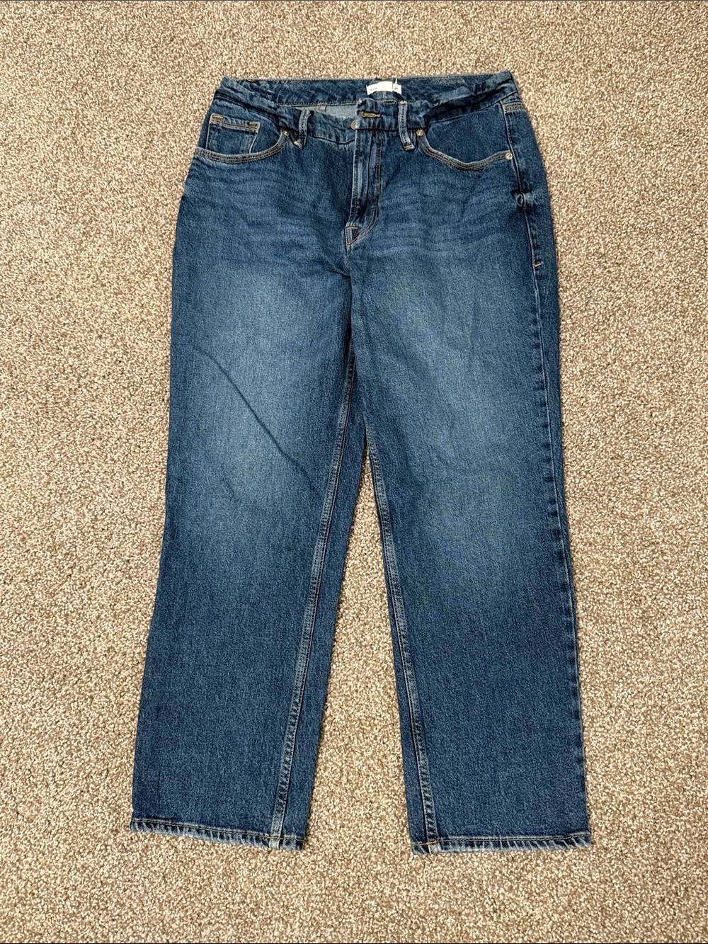 Good American Good Icon Straight Leg Jeans Medium Wash Size 8